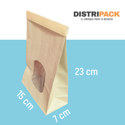 Bolsa de Papel con Ventana #2 (15x7x23)